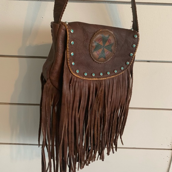 Kobler purse fringe w/ turquoise! Crossover - Picture 3 of 15